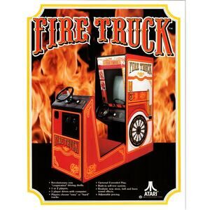 Fire Truck Vintage Video Arcade Game Flyer 1978 Retro 8.5" x 11" Original Art